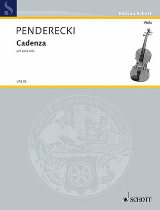 Book cover for Penderecki - Cadenza For Viola Solo