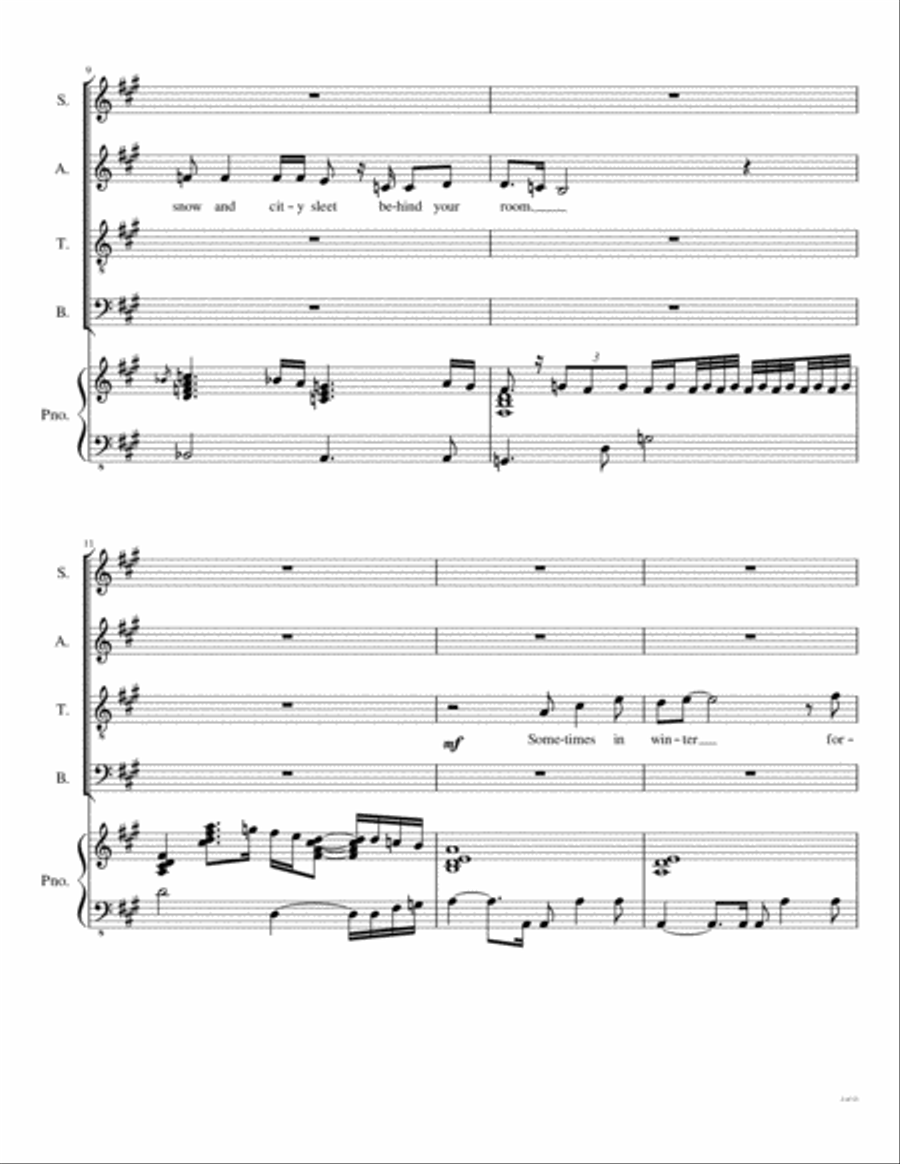 Sometimes In Winter 4-Part scores gallery preview page 3