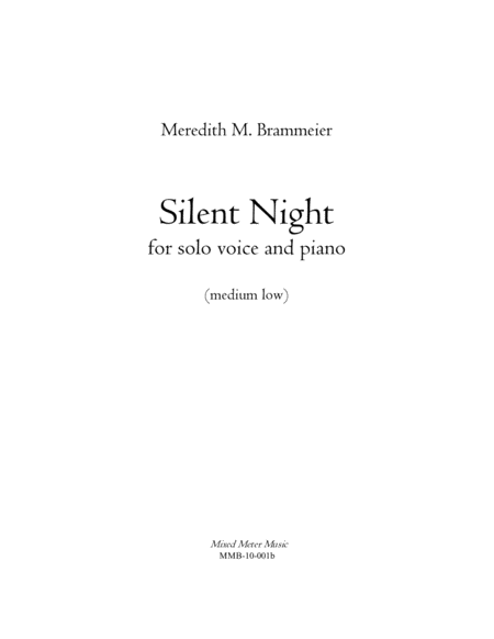 Silent Night for medium low voice and piano image number null