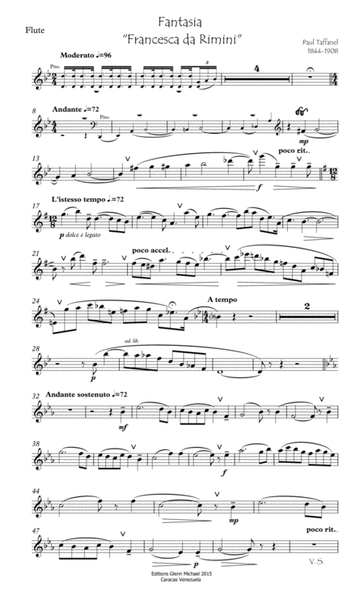 Taffanel Fantasy "Francesca da Rimini" for flute & piano image number null