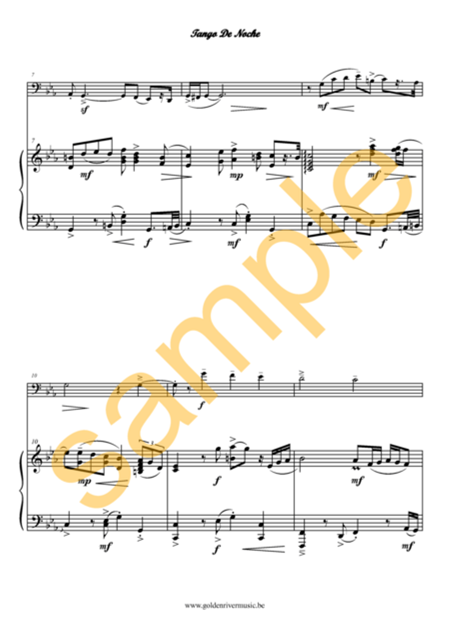 Tango de Noche / Tango Night for cello Clarinet Solo scores gallery preview page 3