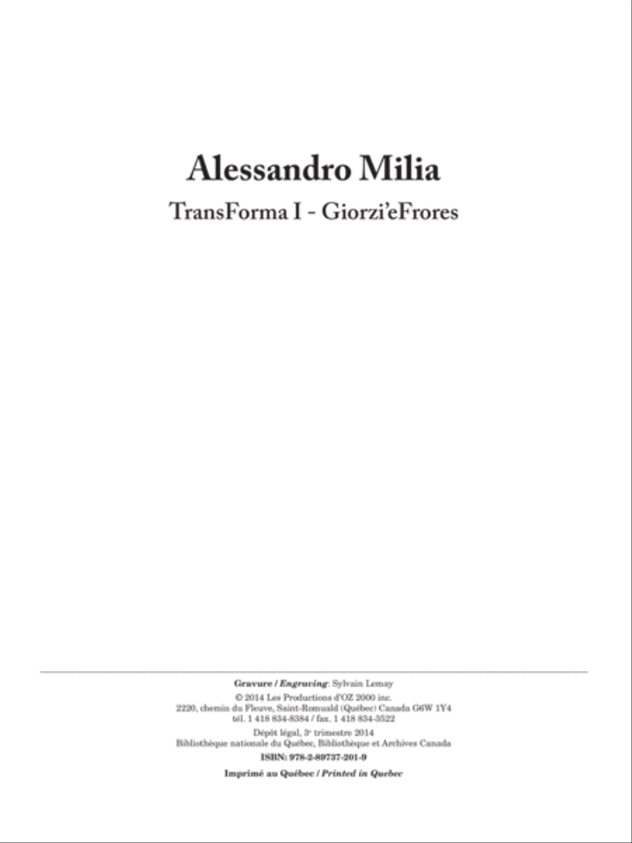 TransForma I - Giorzi’eFrores Mandolin scores gallery preview page 1