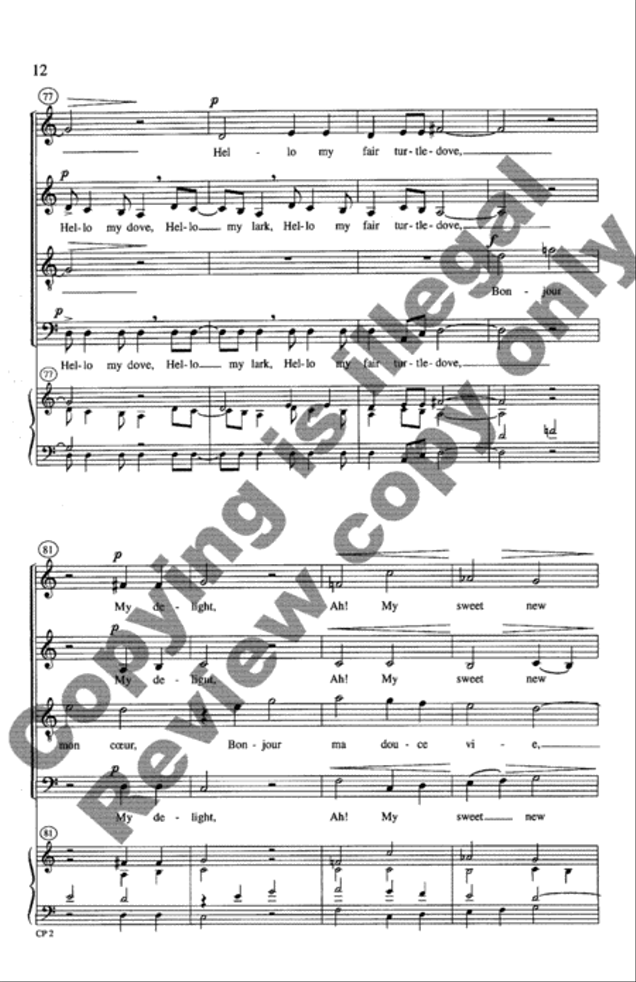 Bon Jour, Mon Coeur Bon Jour, Mon Coeur 4-Part scores gallery preview page 27