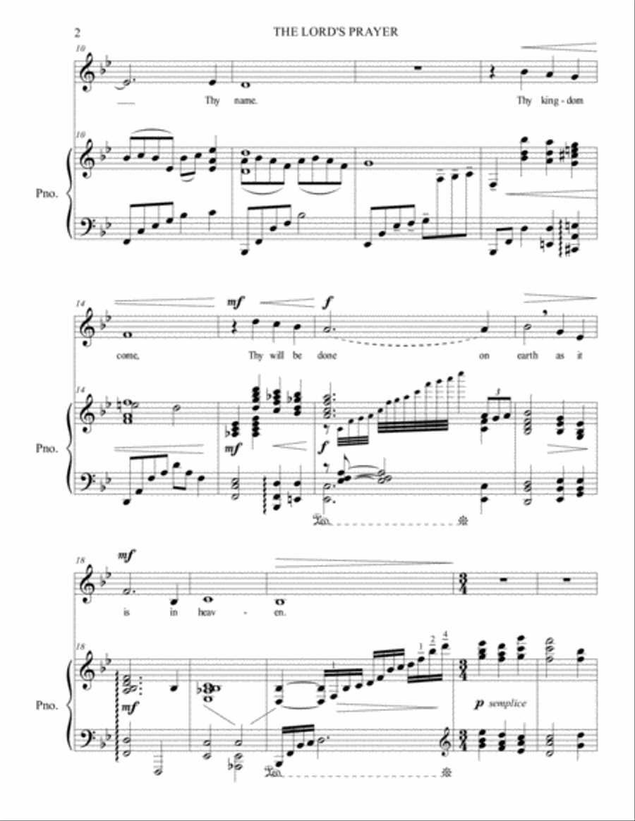 The Lord's Prayer The Lord's Prayer Medium Voice scores gallery preview page 2
