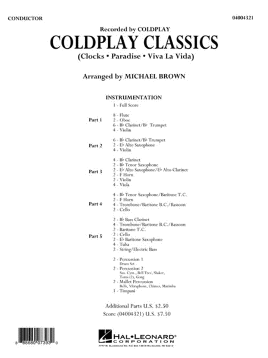 Coldplay Classics Concert Band scores gallery preview page 2