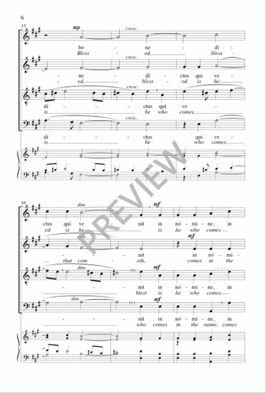 Hosanna filio David 4-Part scores gallery preview page 5