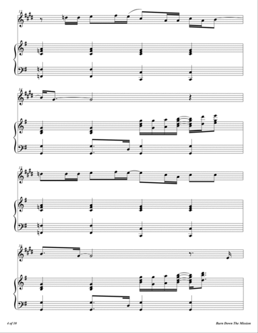 Burn Down The Mission Alto Saxophone scores gallery preview page 5