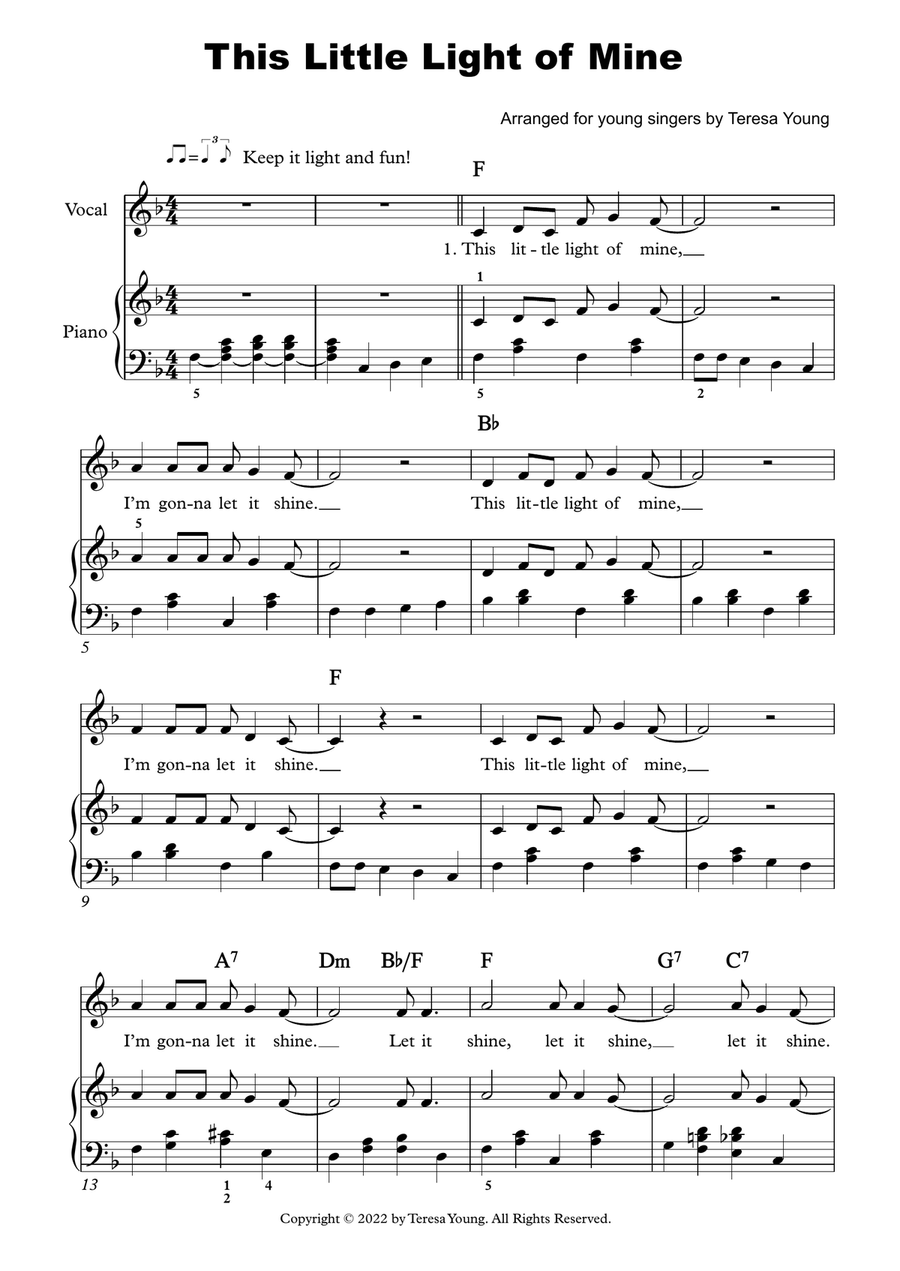 This Little Light of Mine Piano, Vocal scores gallery preview page 1