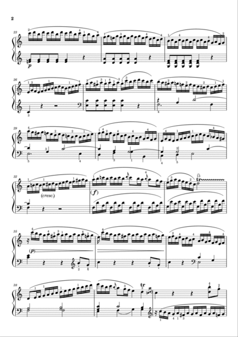 Mozart K.310 in A Minor Sonata No.8 1st Movement,Piano Solo Sheet Piano Solo scores gallery preview page 2