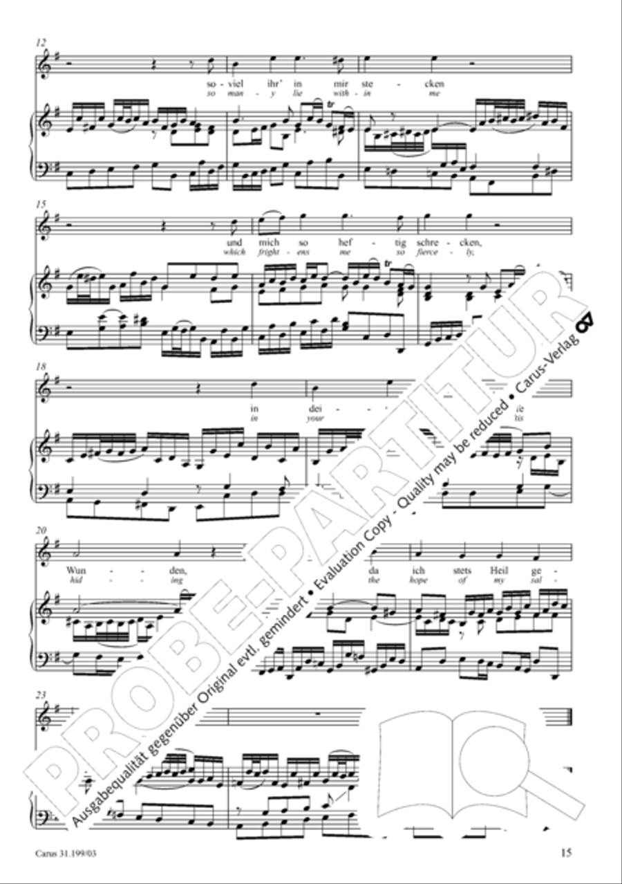 My heart is bathed in blood (Mein Herze schwimmt im Blut) Piccolo scores gallery preview page 16