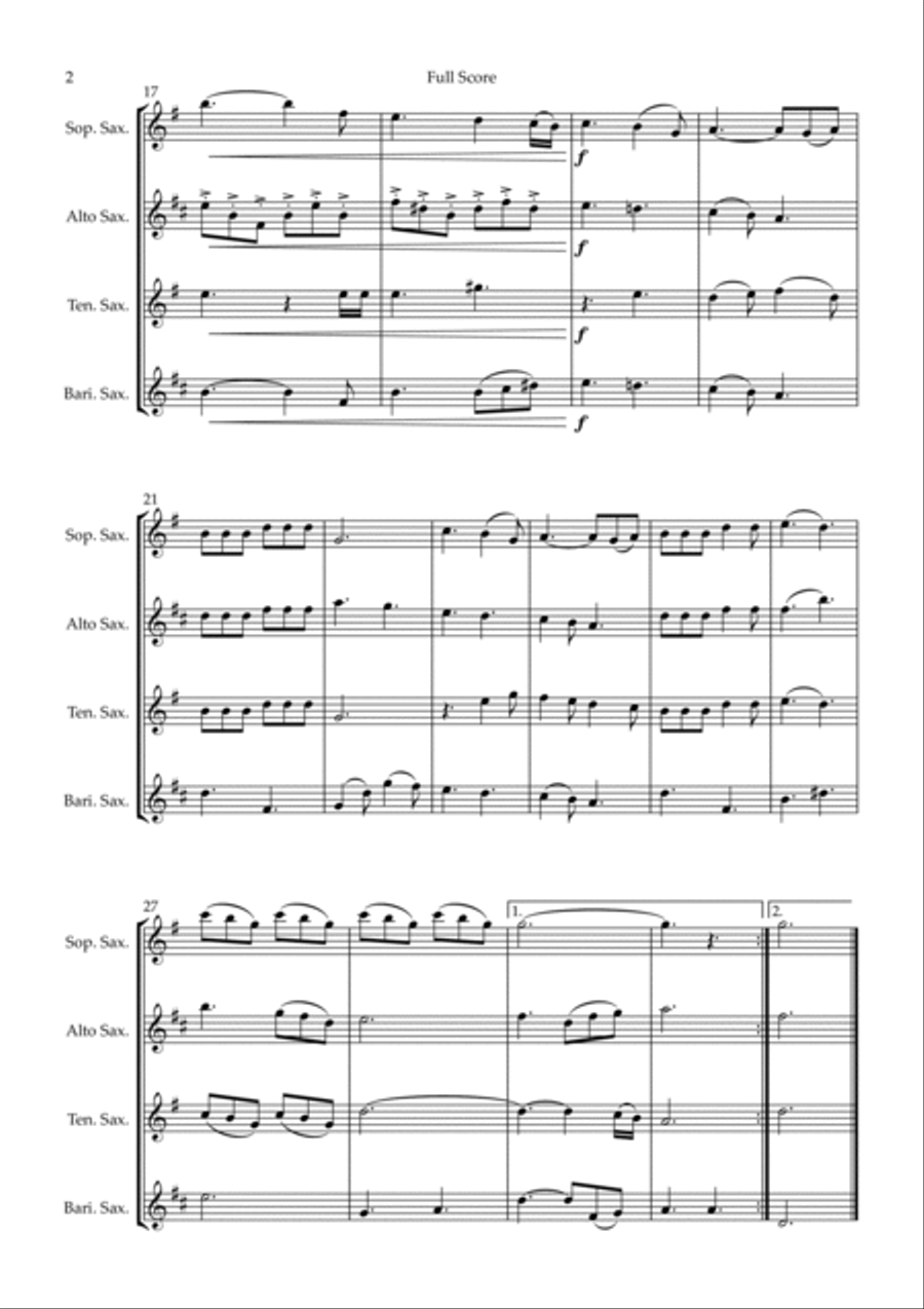 He Is Exalted He Is Exalted Saxophone Quartet scores gallery preview page 2