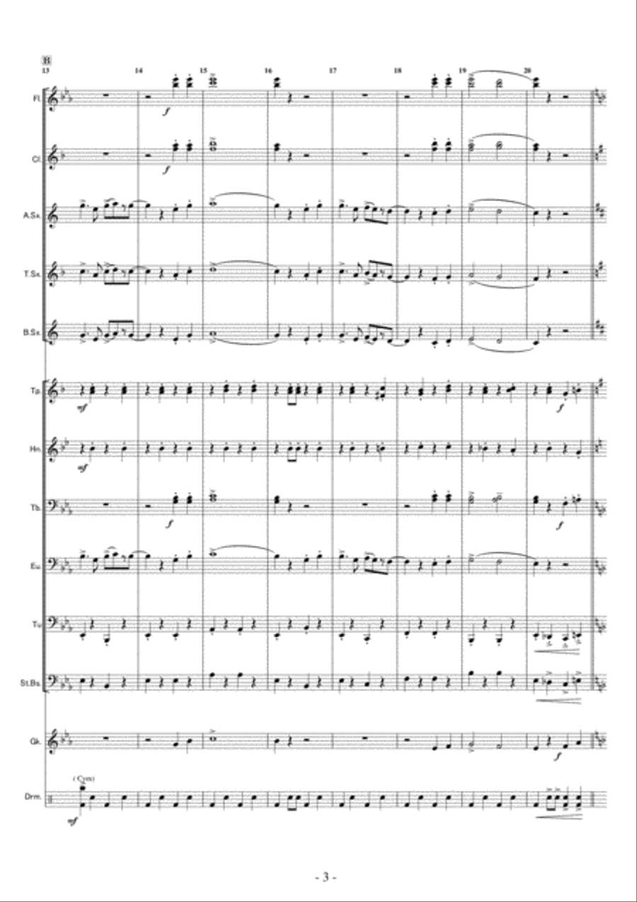 ＜Small Band＞Michael, Row the Boat Ashore Concert Band scores gallery preview page 3