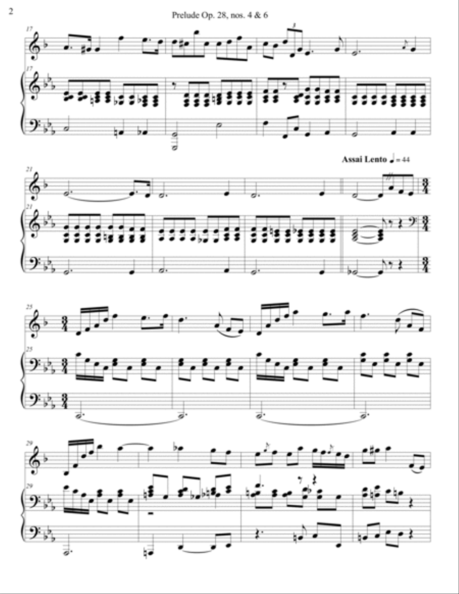 Preludes nos. 4&6 from Opus 28 B-Flat Clarinet scores gallery preview page 2