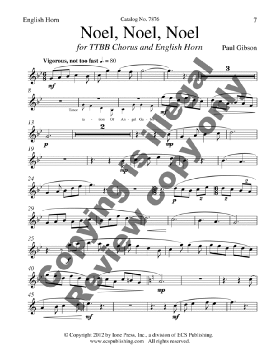 Noel, Noel, Noel TTBB scores gallery preview page 10