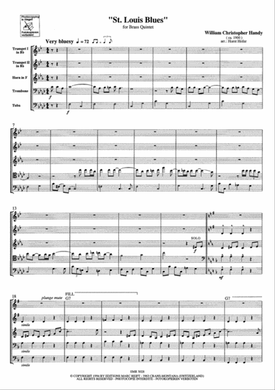 St. Louis Blues St. Louis Blues Brass Quintet scores gallery preview page 4