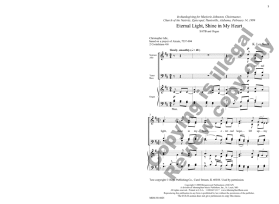 Eternal Light, Shine in My Heart 4-Part scores gallery preview page 2