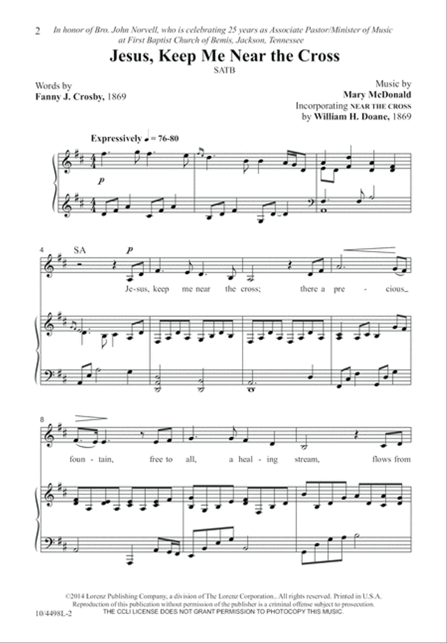 Jesus, Keep Me Near the Cross 4-Part scores gallery preview page 3