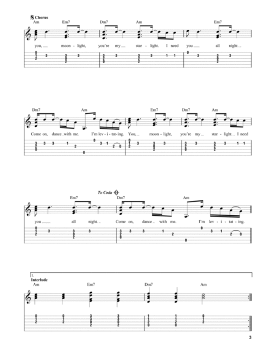 Levitating Acoustic Guitar scores gallery preview page 3