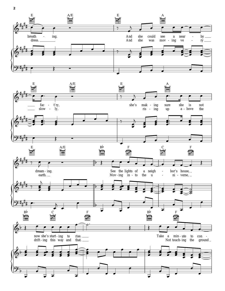 And She Was And She Was Piano, Vocal, Guitar scores gallery preview page 2
