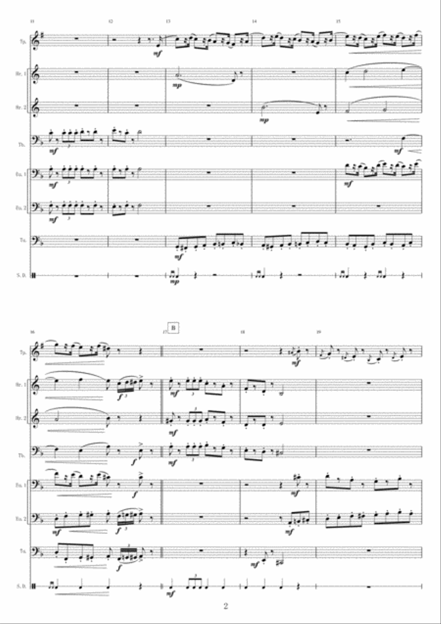 <Brass Septet and Snare Drum> March from The Nutcracker Large Ensemble scores gallery preview page 2