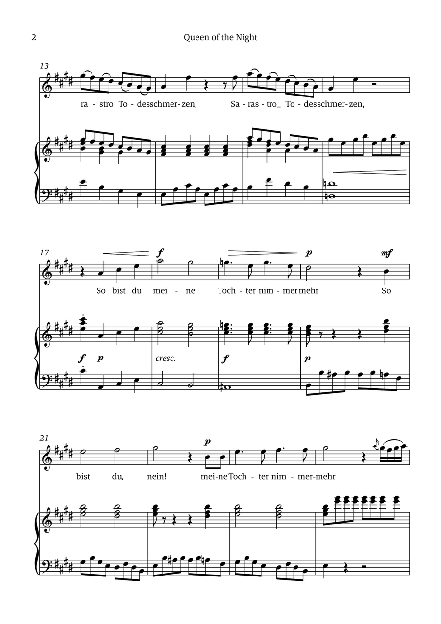 Queen of the Night (aria) - for SOPRANO in C# minor Chamber Music scores gallery preview page 2