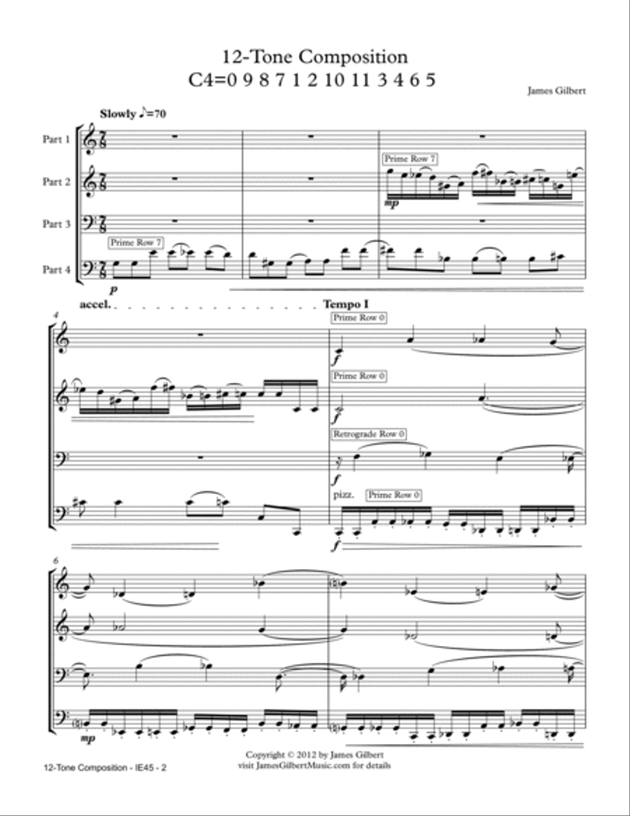 12-tone composition for 4 instruments Small Ensemble scores gallery preview page 2
