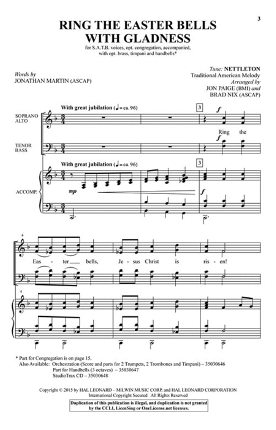 Ring the Easter Bells with Gladness Choir scores gallery preview page 2