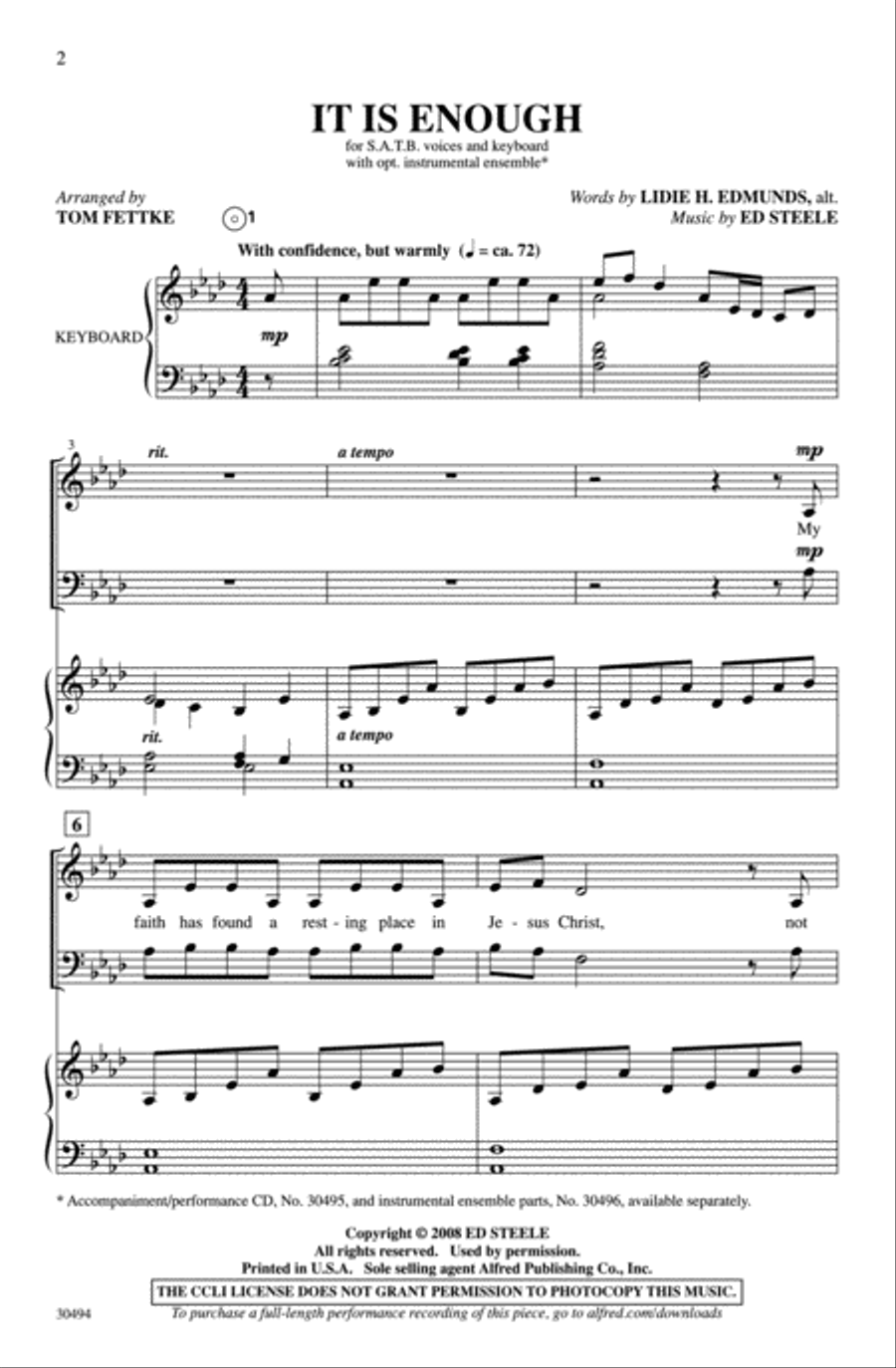 It Is Enough 4-Part scores gallery preview page 2