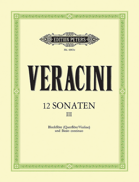 12 Sonatas for Alto Recorder (Flute/Violin) and Continuo, Vol. 3