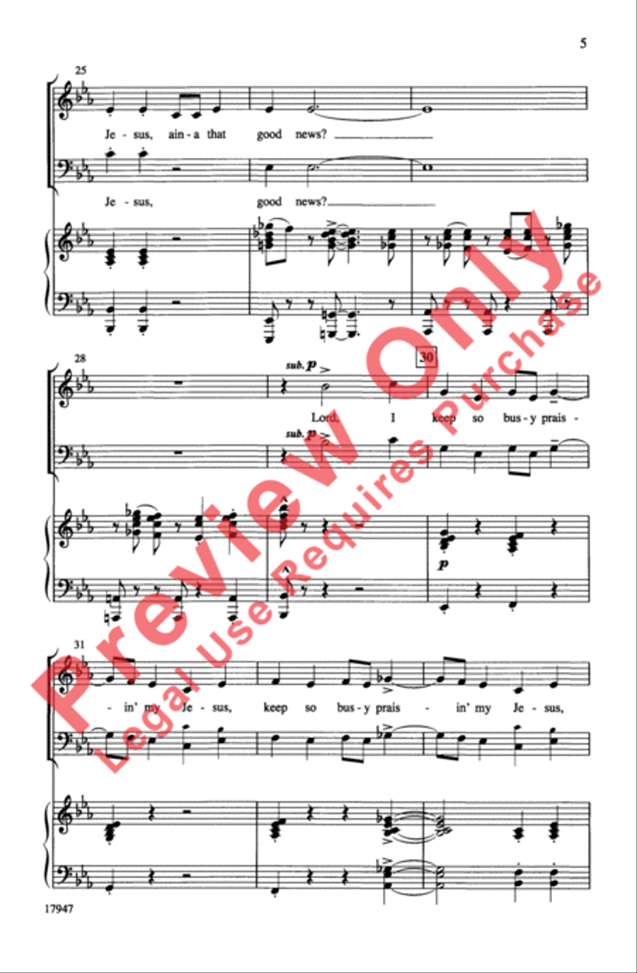 Ain't Got Time to Die (Ain-a That Good News?) 3-Part scores gallery preview page 5