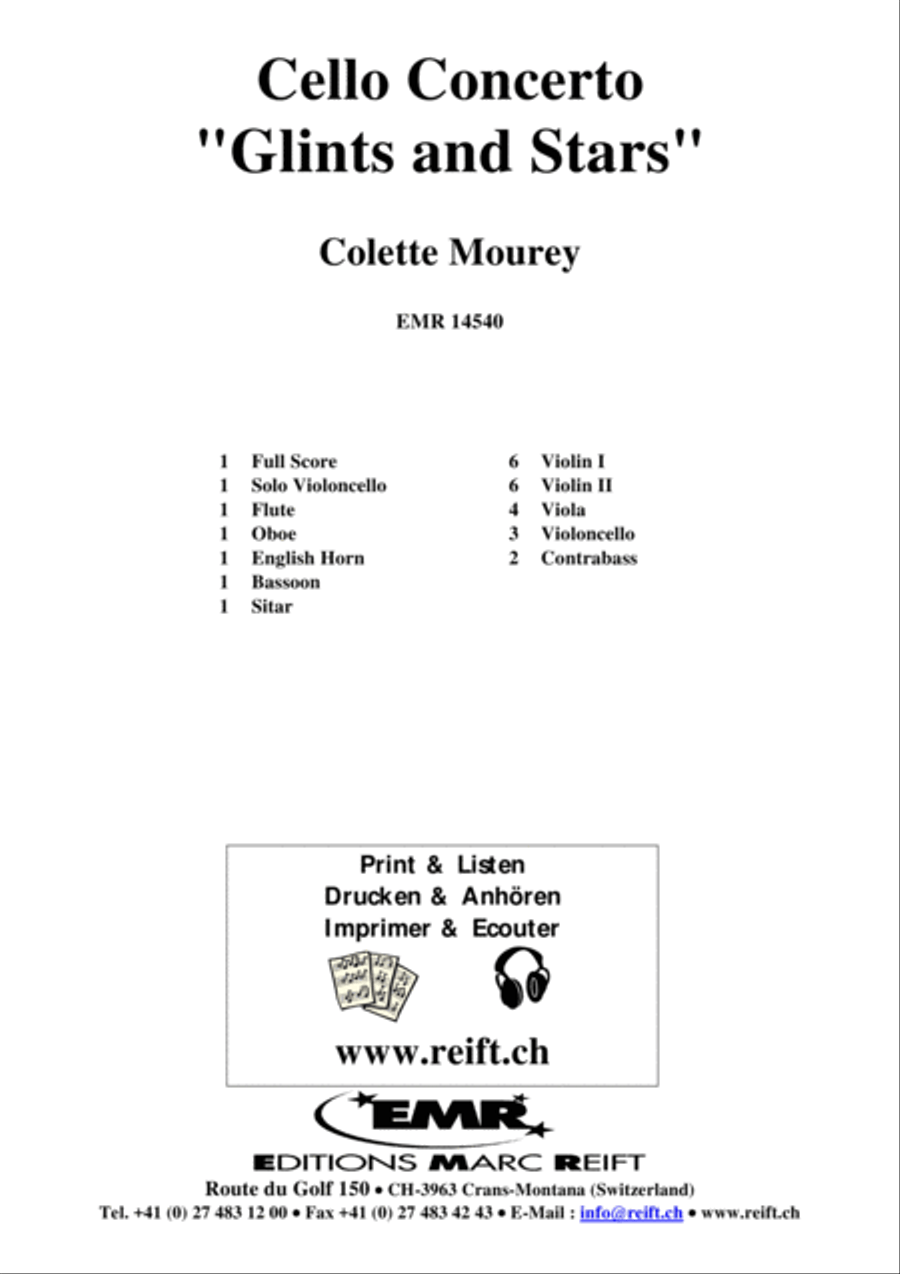 Cello Concerto Glints and Stars Chamber Orchestra scores gallery preview page 2
