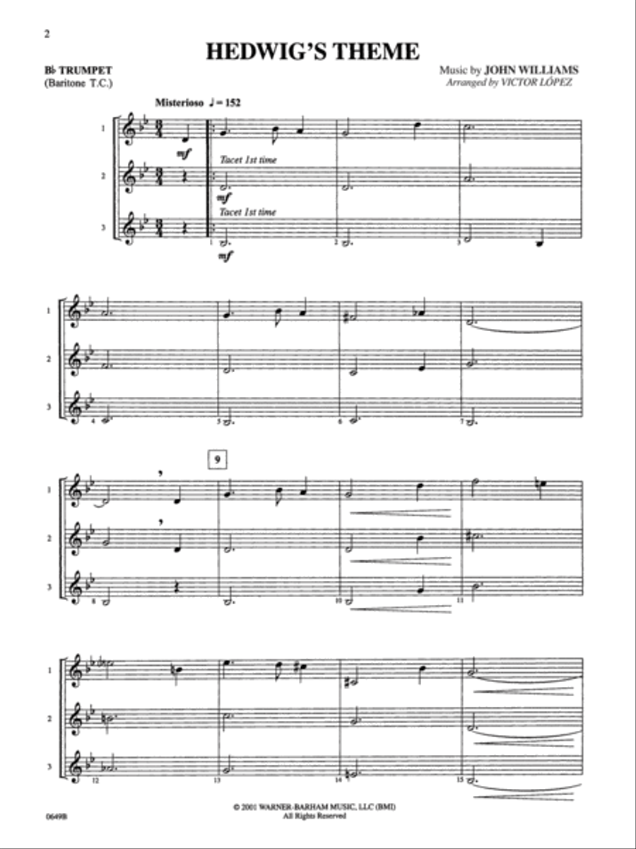 Harry Potter and the Sorcerer's Stone - Trumpet Trumpet Solo scores gallery preview page 3