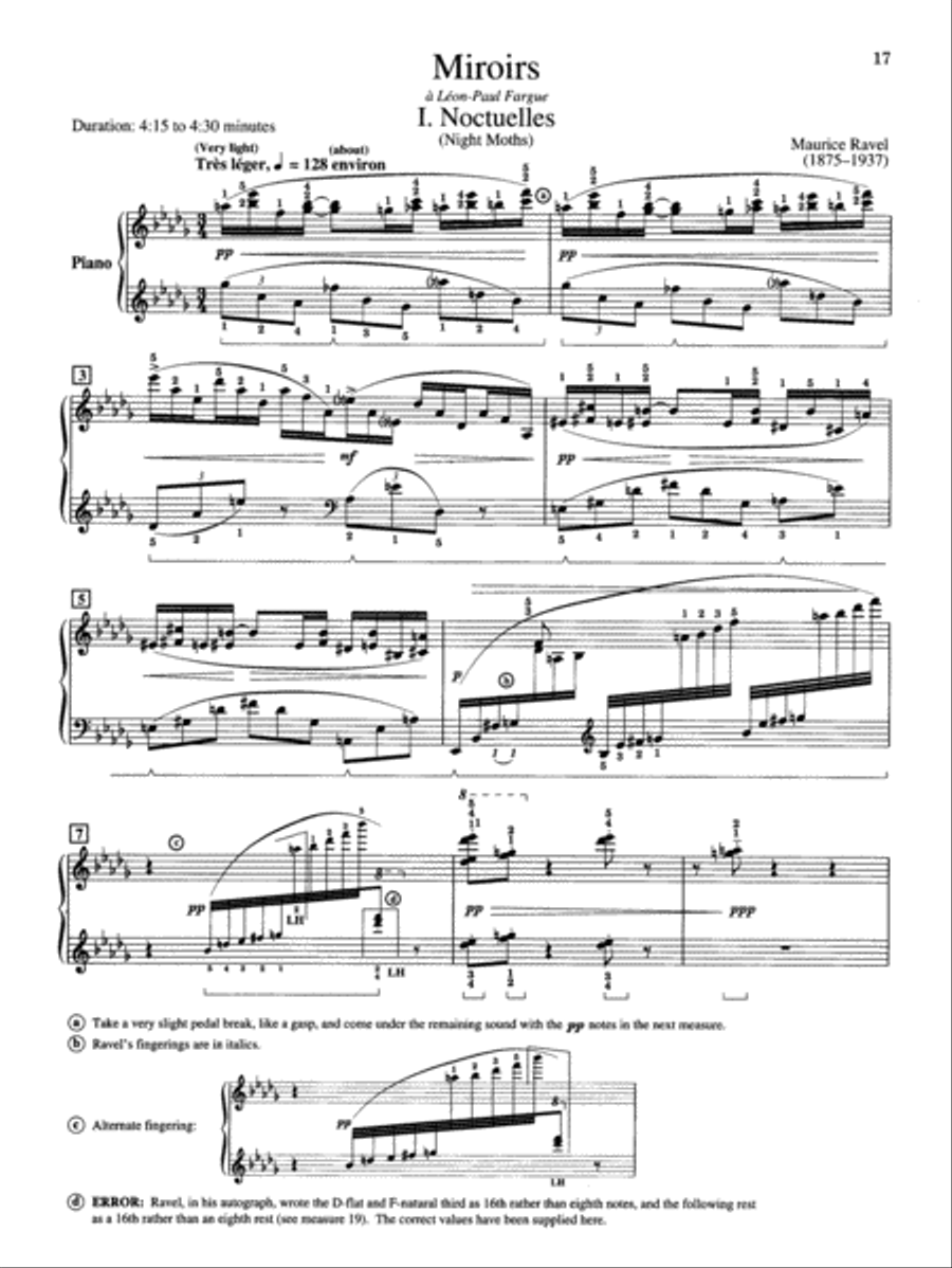Ravel: Miroirs Piano Solo scores gallery preview page 3