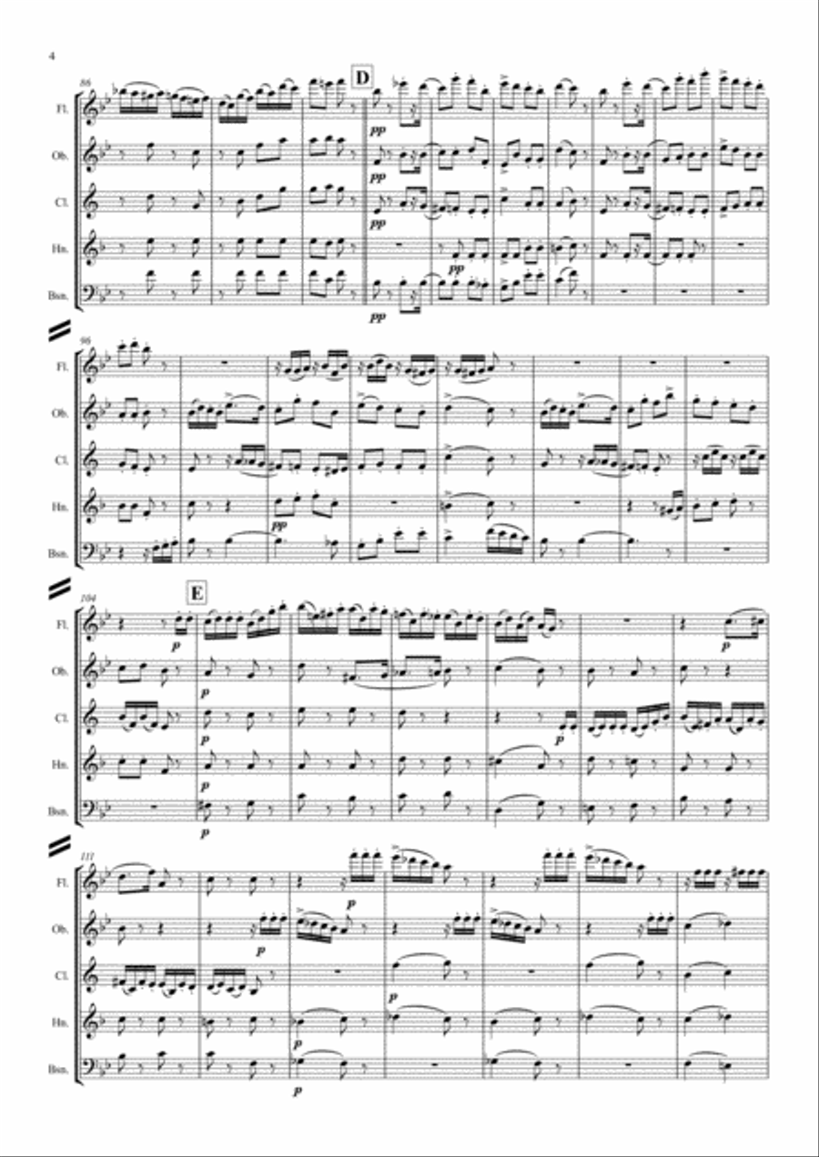 Tchaikovsky: Casse-Noisette:Nutcracker Suite Ouverture Miniature (Miniature Overture) - wind quintet Woodwind Quintet scores gallery preview page 4
