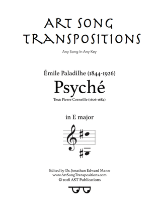 PALADILHE: Psyché (transposed to E major)