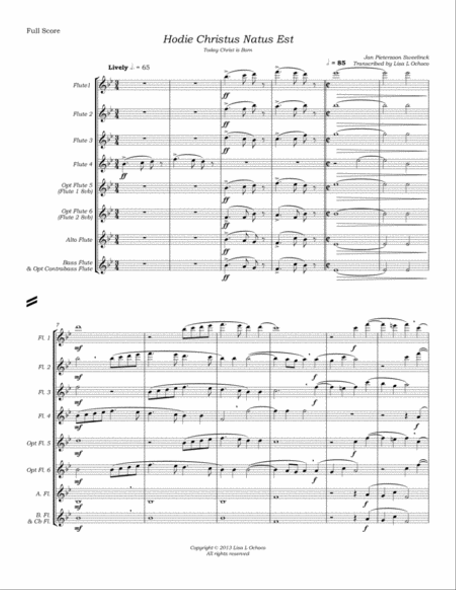 Hodie Christus Natus Est for Flute Choir Flute Choir scores gallery preview page 5