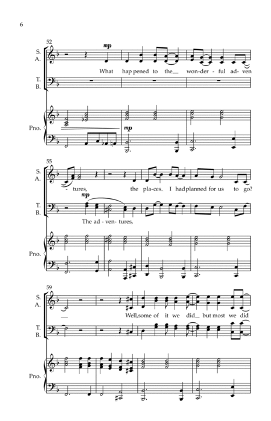 Slipping Through My Fingers 4-Part scores gallery preview page 6