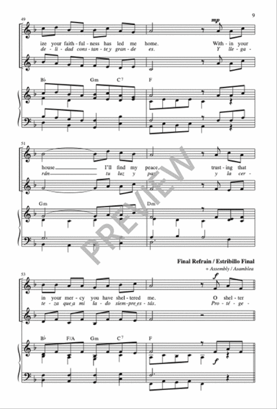 Shelter Me / Protégeme, Two-part edition 2-Part scores gallery preview page 10