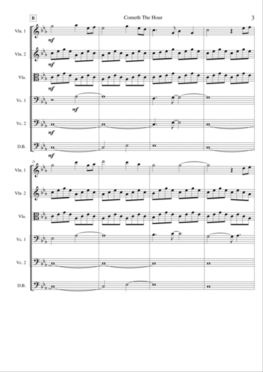 Cometh The Hour - Score and Parts String Orchestra scores gallery preview page 5
