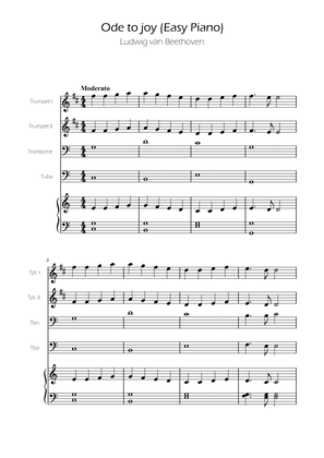 Book cover for Ode To Joy - Easy Brass Quartet w/ piano accompaniment