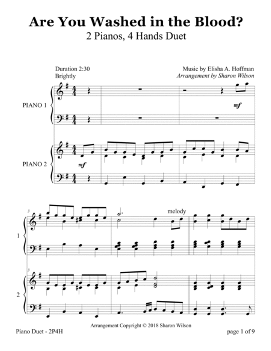 Easter Hymns for Two Pianos (A Collection of 5 Piano Duets for 2 Pianos, 4 Hands) 2 Pianos, 4-Hands scores gallery preview page 4