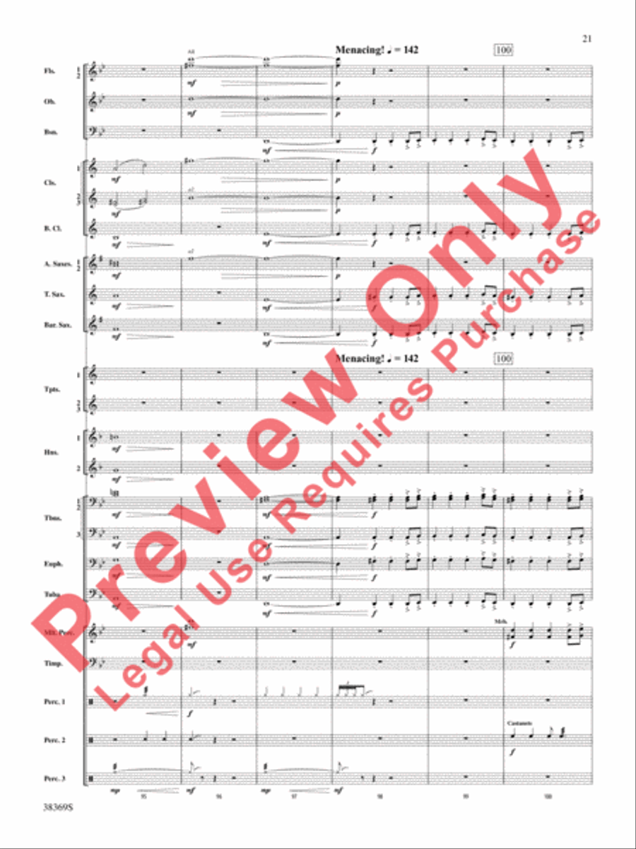 Man of La Mancha Concert Band scores gallery preview page 22