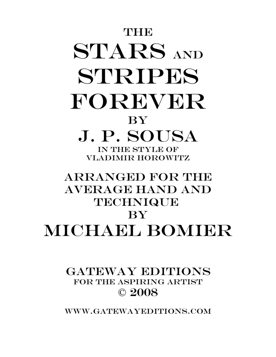 The Stars and Stripes Forever March, in the Style of Vladimir Horowitz Piano Method scores gallery preview page 1