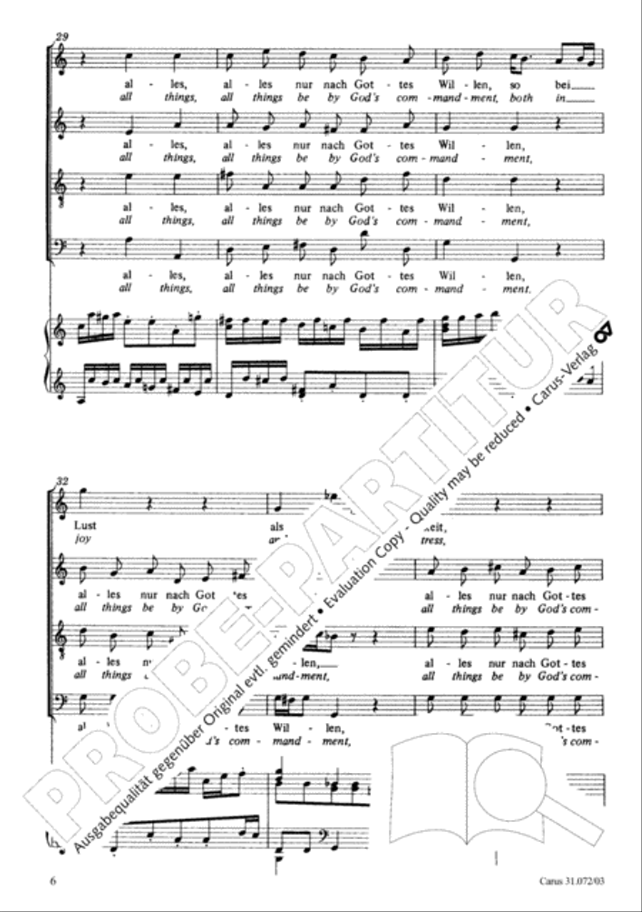 All cantate be by God's commandment (Alles nur nach Gottes Willen) 4-Part scores gallery preview page 7
