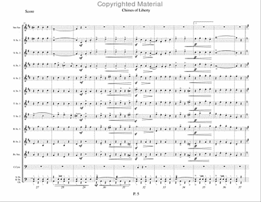 Chimes of Liberty Saxophone scores gallery preview page 4