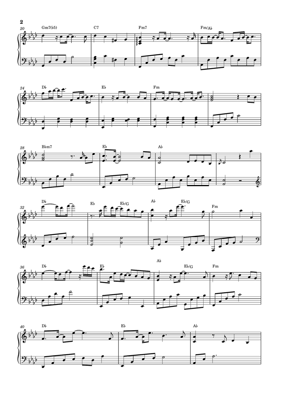 Perahu Kertas for Piano Solo Piano Solo scores gallery preview page 2