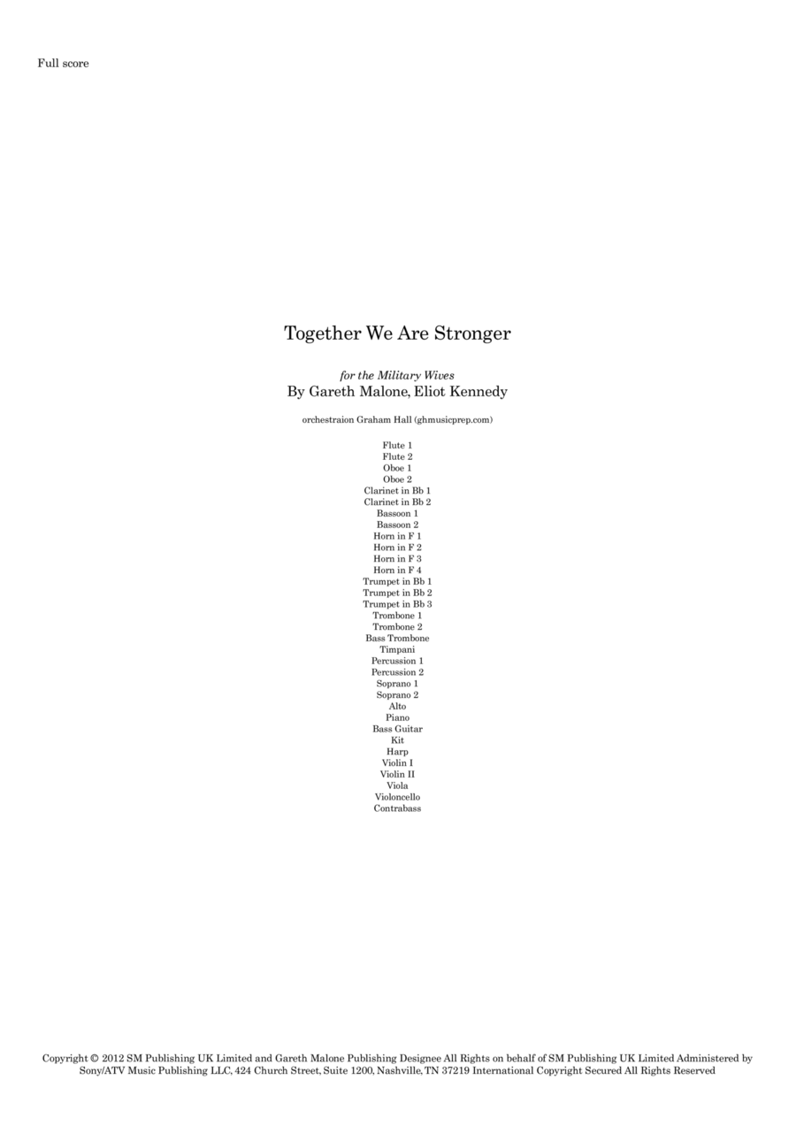Together We Are Stronger (stronger Together) Full Orchestra scores gallery preview page 1