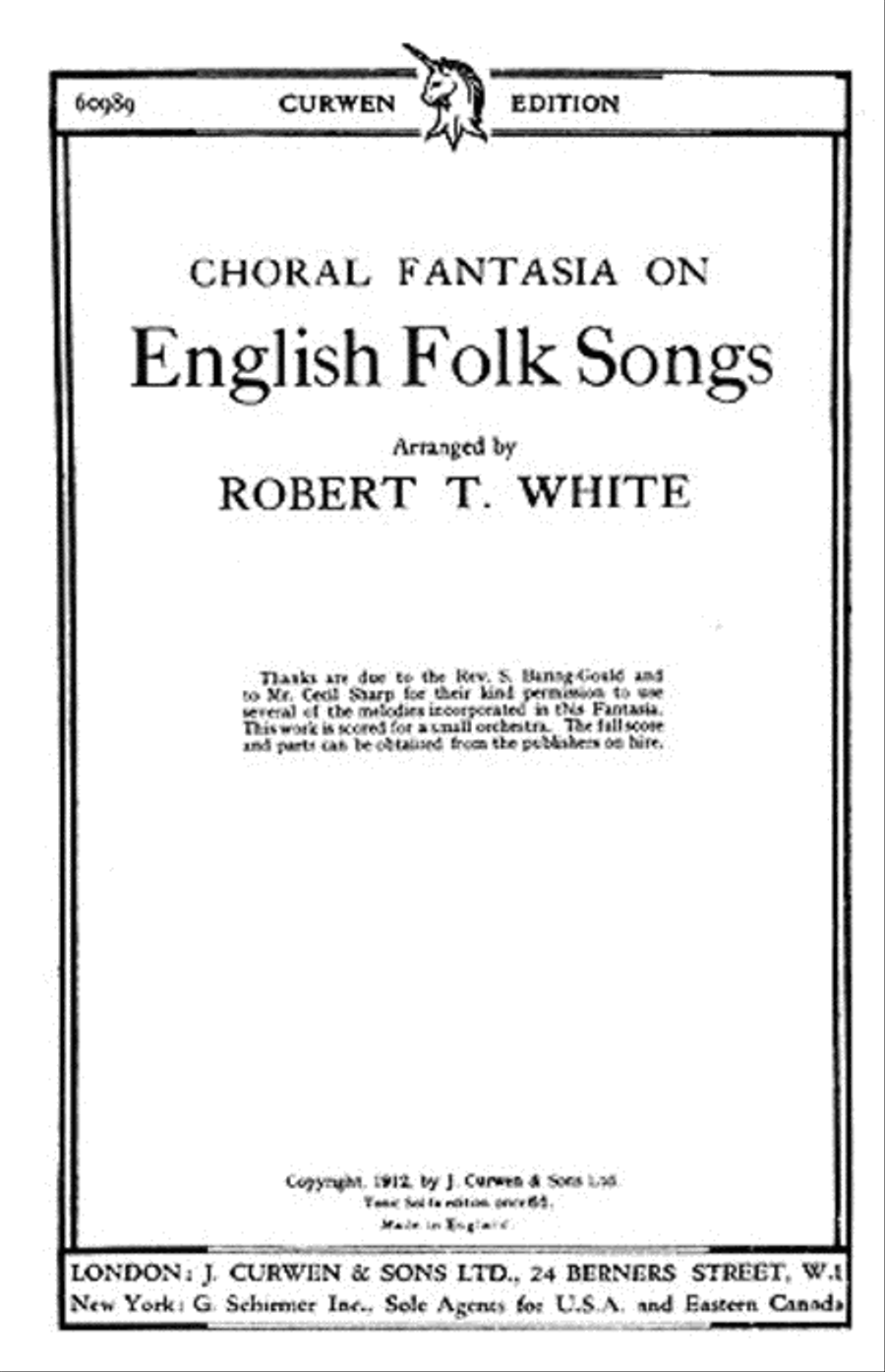 White English Folk Songs 4-Part scores gallery preview page 1