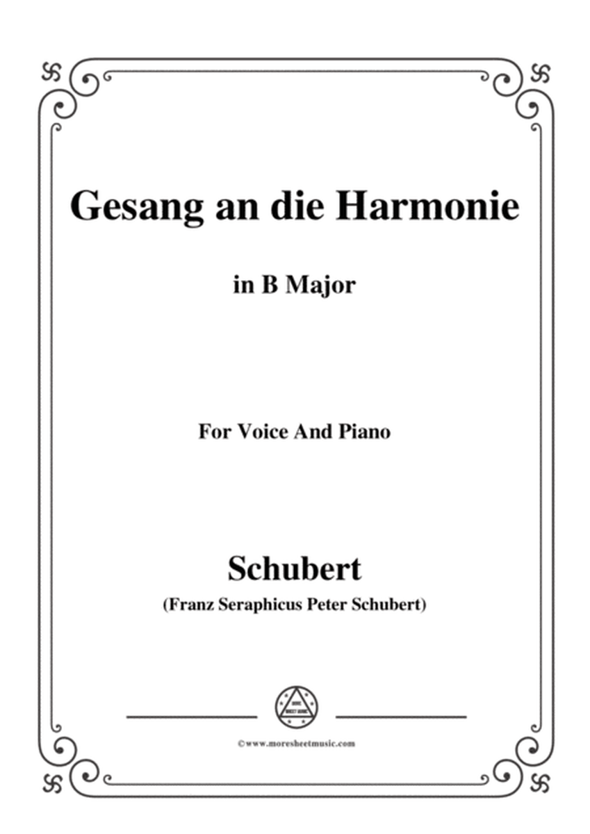 Schubert-An die Harmonie(Gesang an die Harmonie),D.394,in B Major,for Voice&Piano image number null