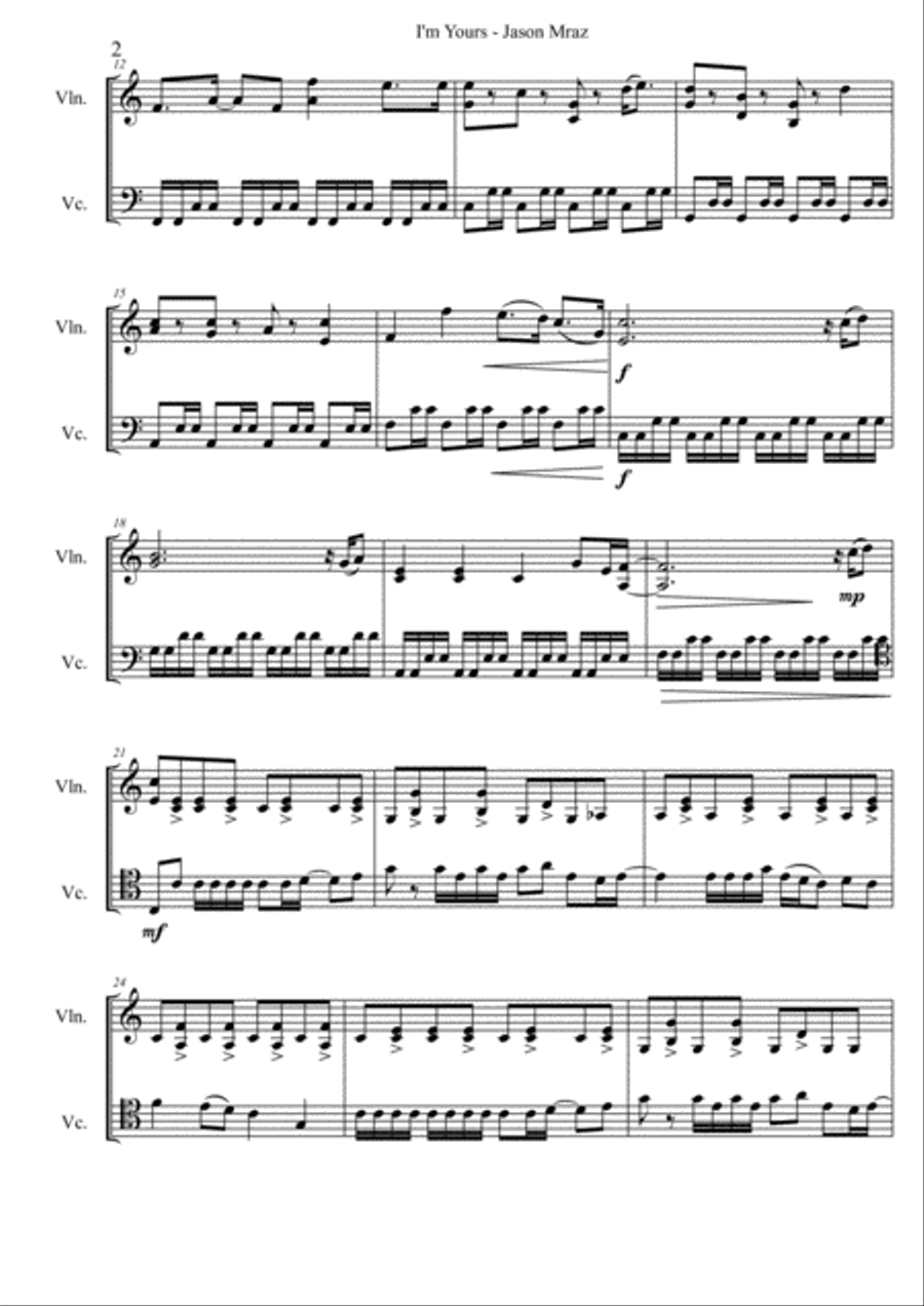 I'm Yours Set of Parts scores gallery preview page 2